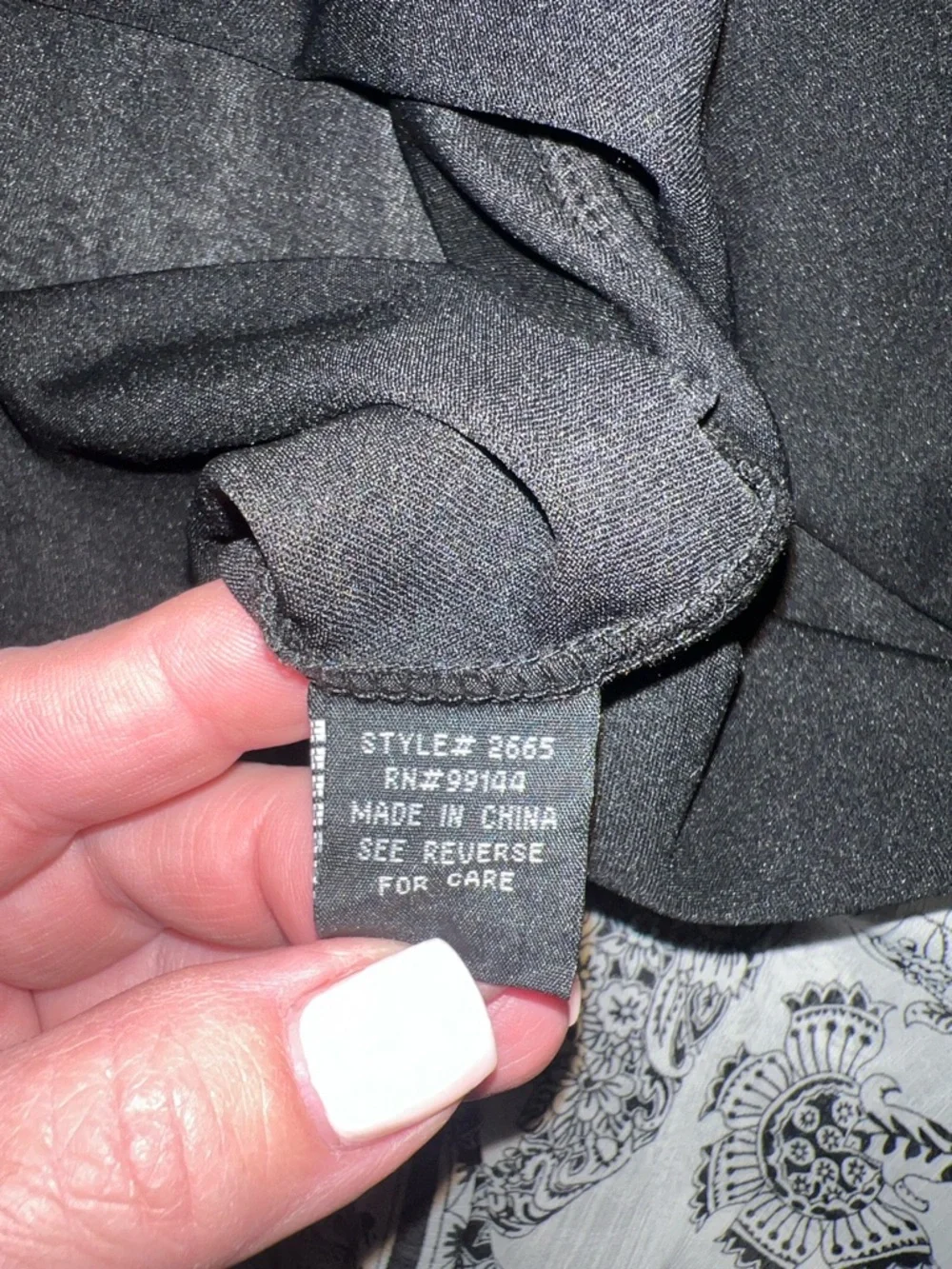 Lapis Black & White Paisley Asymmetrical Handkerchief Hem Skirt - Picture 6 of 7